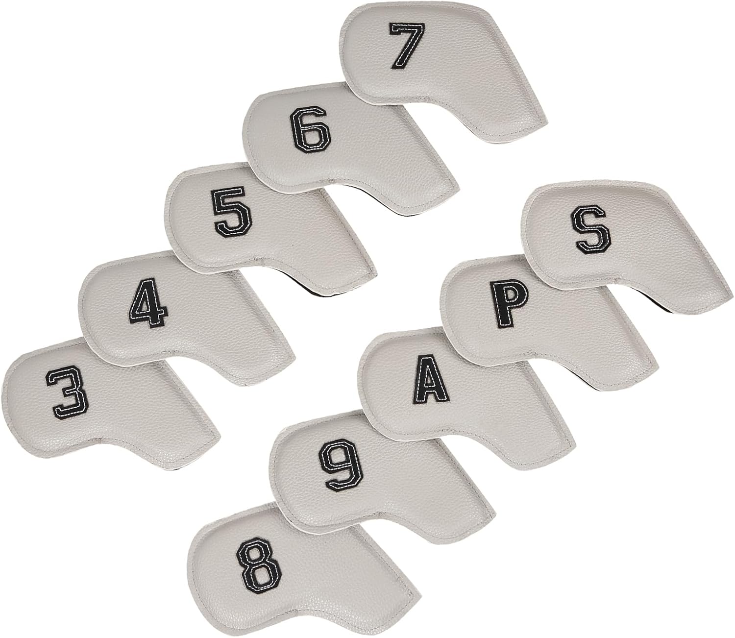 10Pcs Waterproofs Headcover Golfs Iron Club Head Cover PU Leather Rod Protective Cases Enduring PU Leather Head for Driver