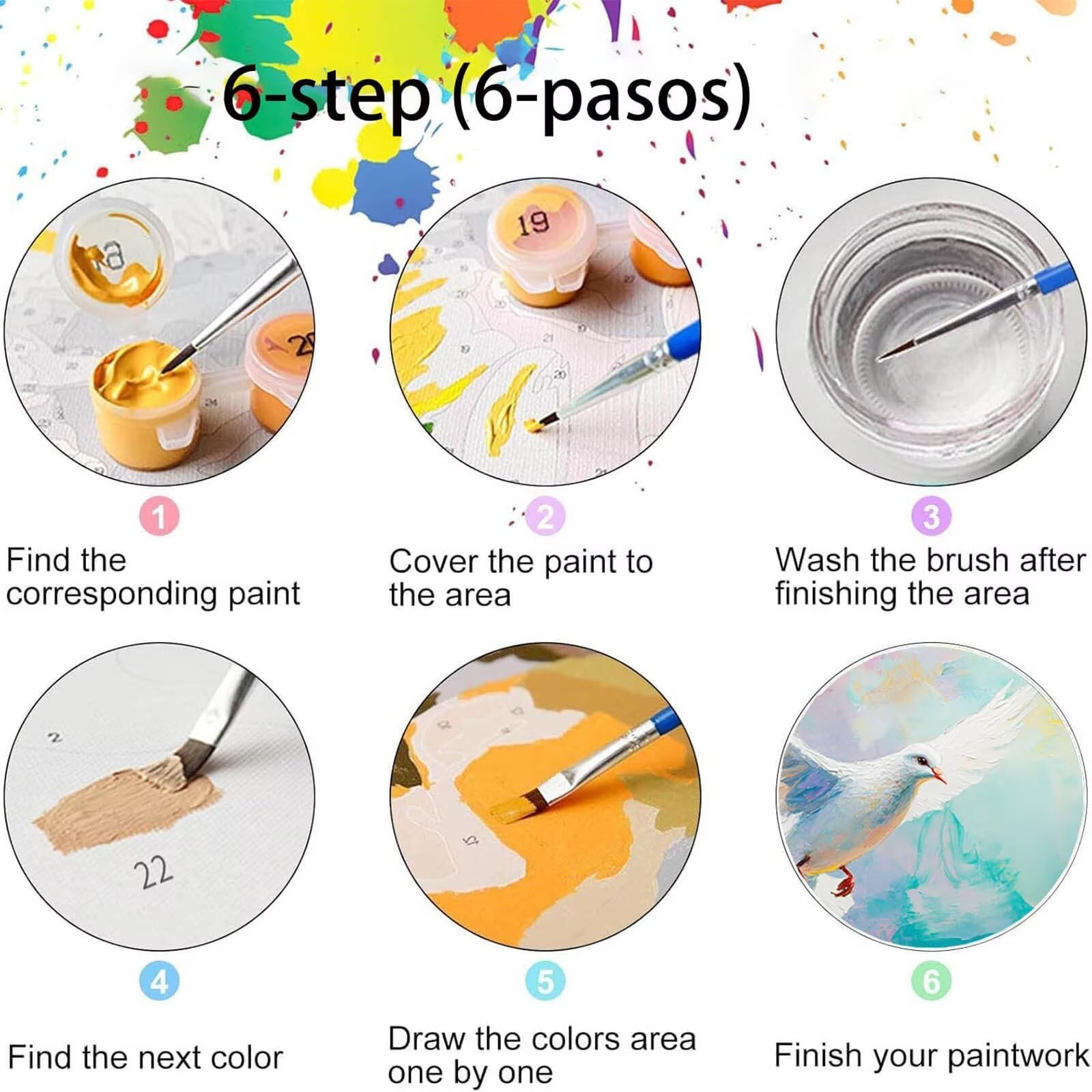 Pintar por Numeros Adultos Pichón, Pintar por Numeros Niños Kit Manualidades Adultos Abstracto Cuadros para Pintar por Numeros Pintura Acrílico, Cuadros Decoracion Salon Modernos 80X160cm 7w-N-N