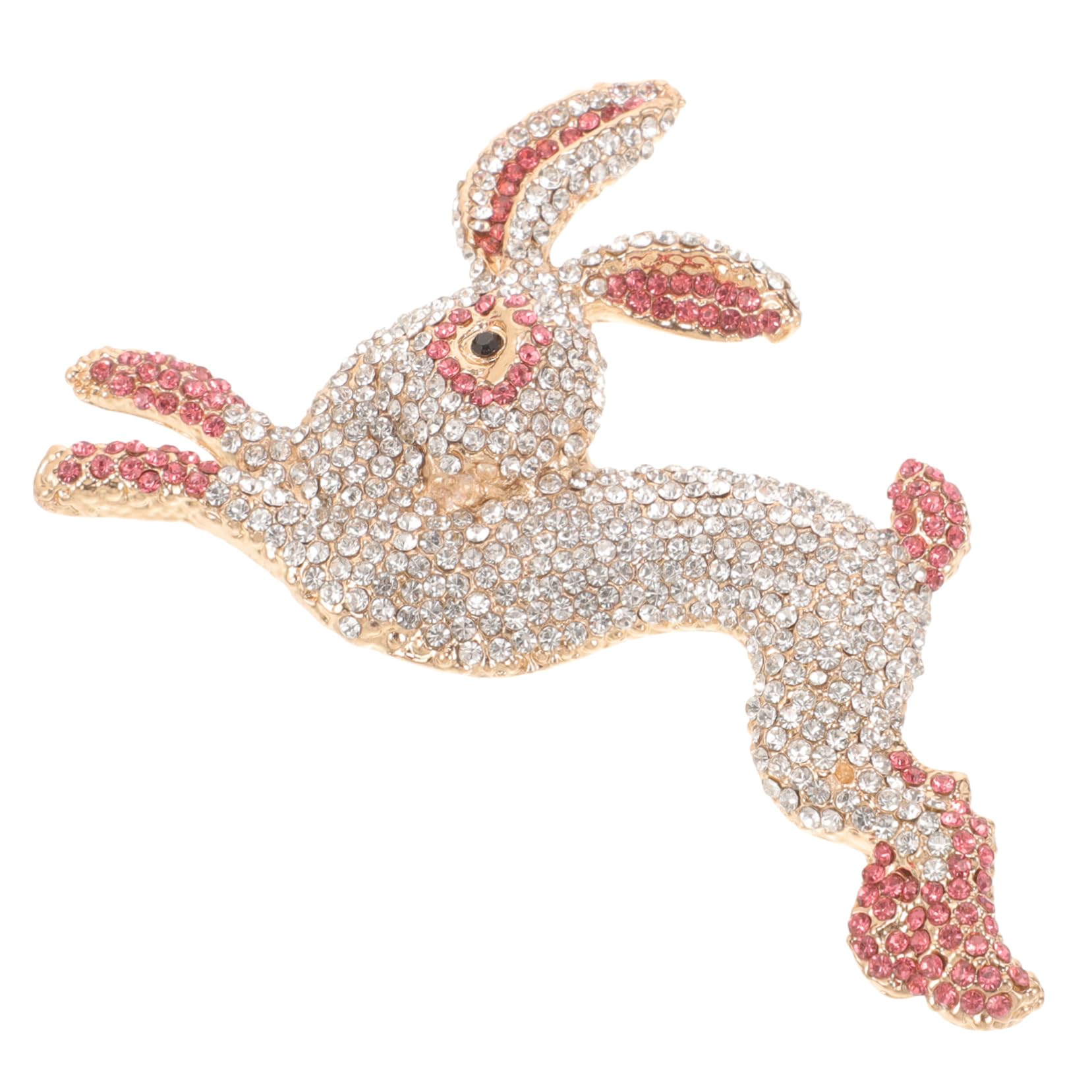 Fashionable Rabbit Pins Women Rhinestone Brooches Outfits Animal Brooch Clip for Easter