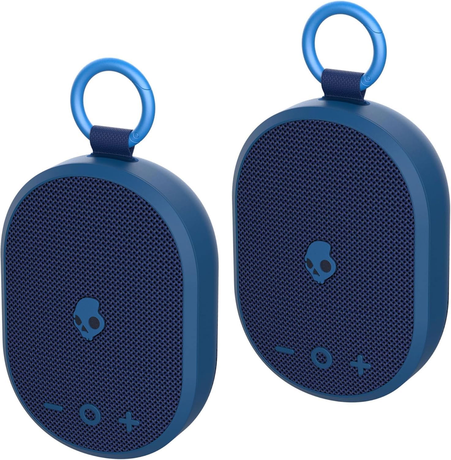 Skullcandy Kilo Wireless Bluetooth Speaker Bundle - (2) IPX7 Waterproof Mini Bluetooth Speakers with 24 Hour Battery, Downward Firing Passive Radiators, and True Wireless Pairing (Navy)