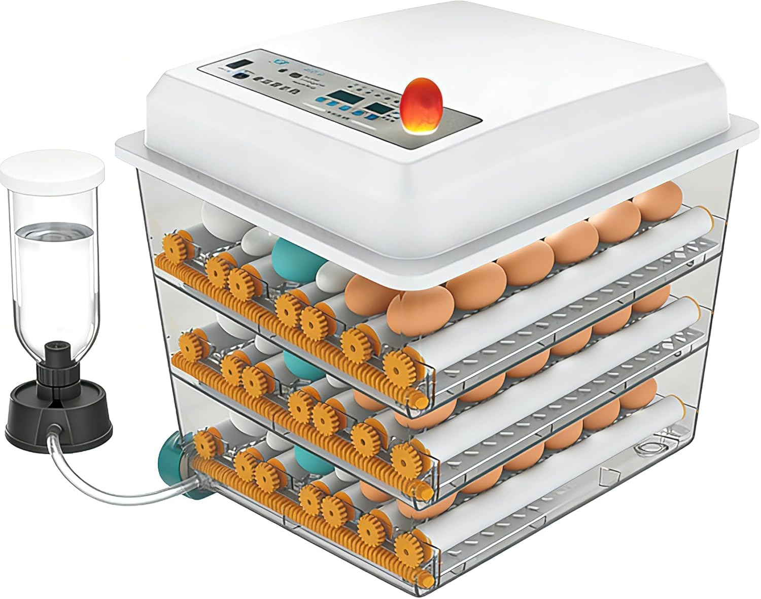 Egg Incubator - Egg Incubator with Automatic Egg Turning and Humidity Control,Large Poultry Hatcher for Chickens Birds Ducks (182 Eggs)