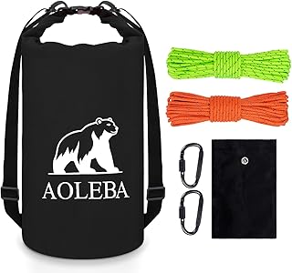 AOLEBA Bear Bag Hanging System Kit, Ultralight Bear Canister for Backpacking, Camping Food Storage Bear Proof Food Storage, 10L Bear Food Bag Survival Bag with Reflective Paracord Rope for Outdoor
