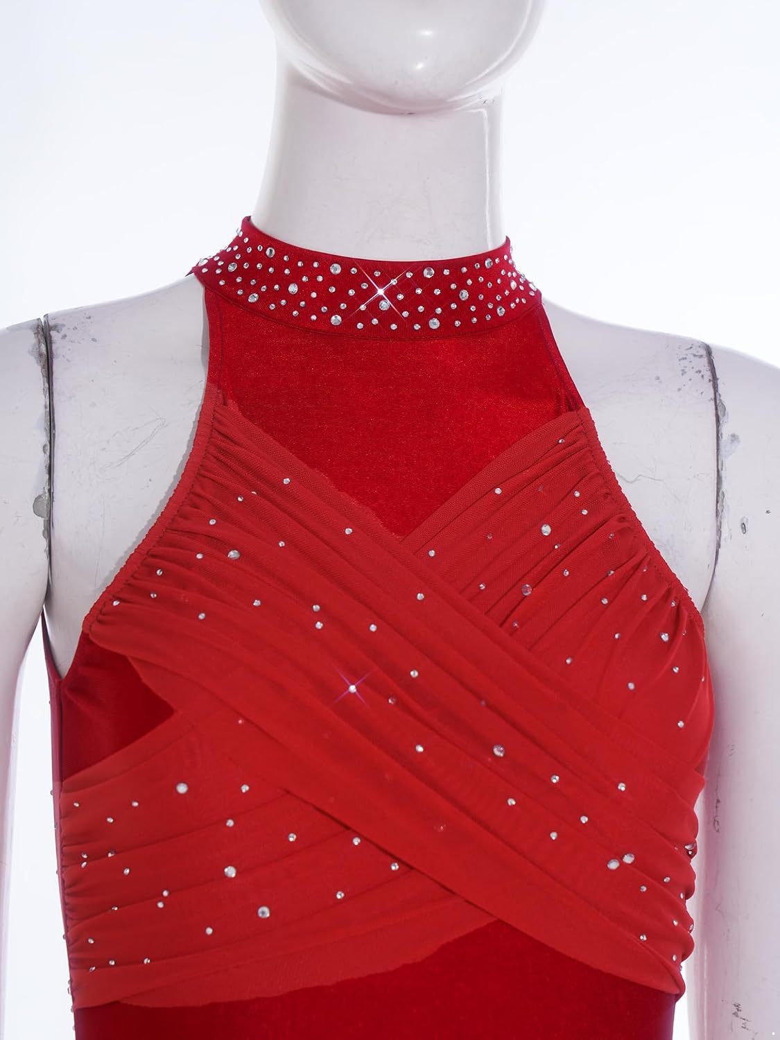 Women Dance Flared Rompers One Piece Unitards Disco Jumpsuit Sleeveless Full Body Leotard for Rave