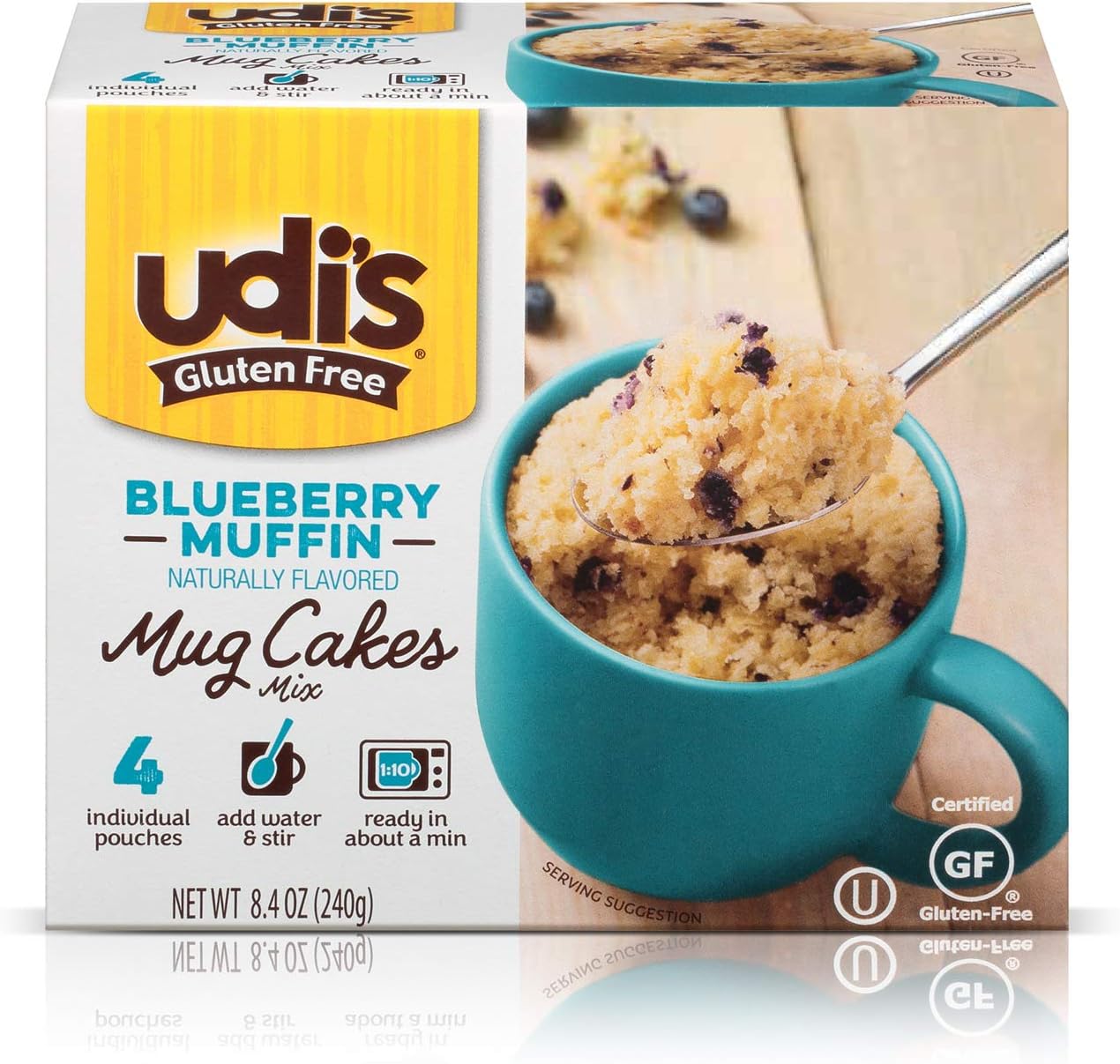 Udi's Gluten Free Blueberry Muffin Mug Cake Mix, 8.4 oz. 4 Count