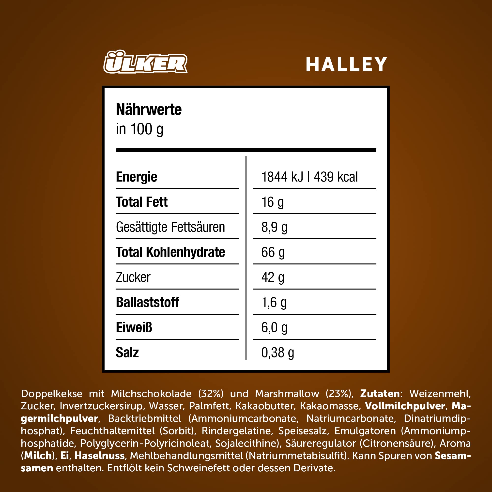 Ülker Halley Galletas Rellenas de Malvavisco Cubiertas de Chocolate con Leche - Ideal como Pastas de Té y Merienda Niños - Snacks Dulces Fáciles de Llevar en la Bolsa de Merienda – Pack de 10 x 30 g