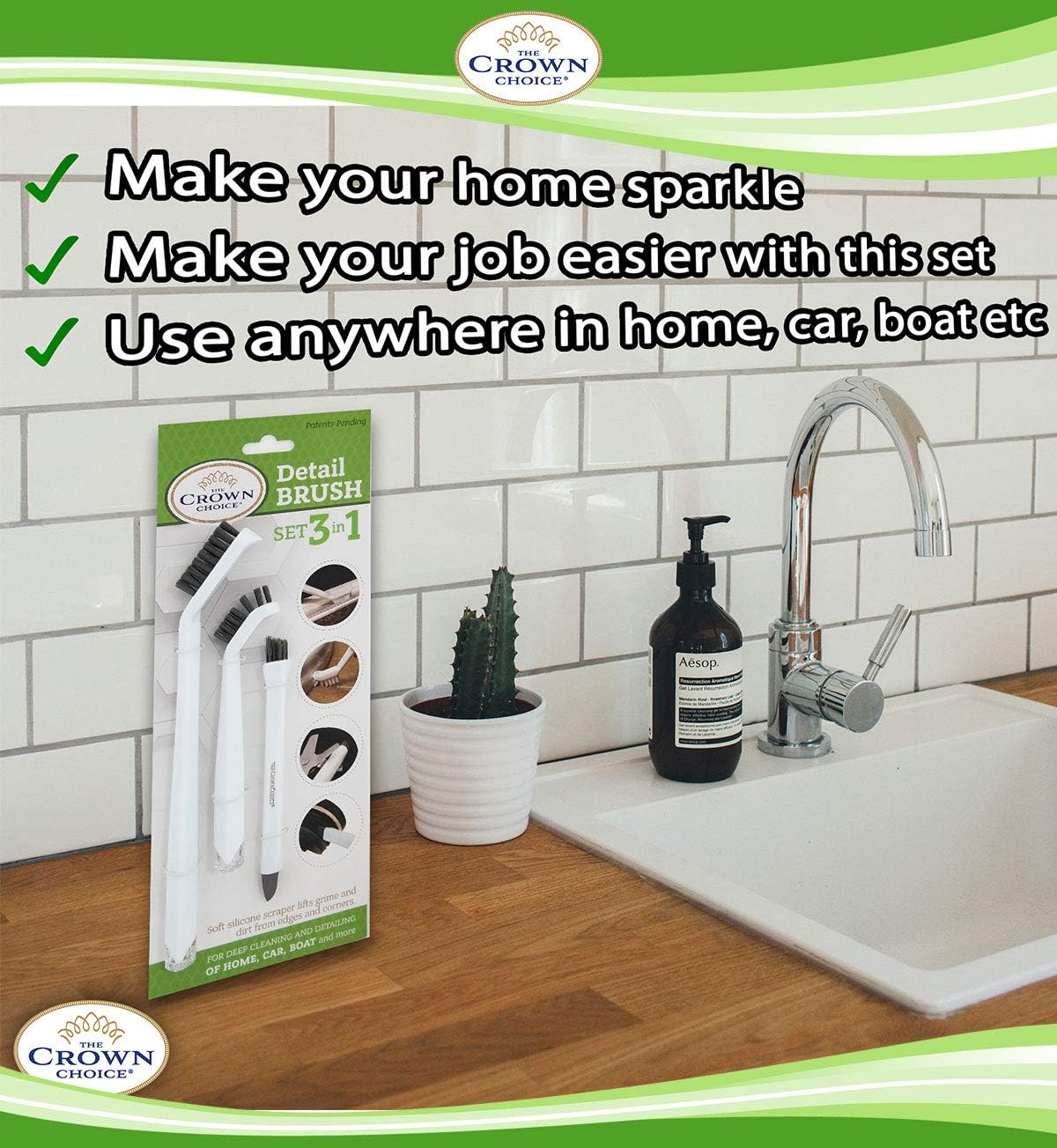 3-in-1 Grout Cleaner Brush Set – Small Cleaning Brush Set for Deep Detail Cleaning – Grout Cleaning Brush for Shower, Tile Lines Scrub Brush – Small Scrub Brushes for Cleaning Crevice, Window Track : Tools & Home Improvement