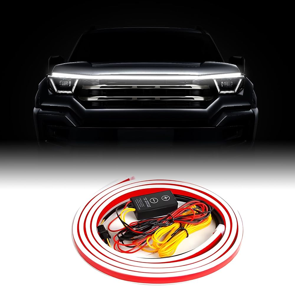 Car Hood Light Strip,DC12V Dynamic Car Led Daytime Running Light, Flexible Waterproof Hood Light Strip Lights with Fuse Protection, Turn Signal Lamp, for Car, Truck, SUV (71 Inch/1.8 M) : Amazon.co.uk: Automotive