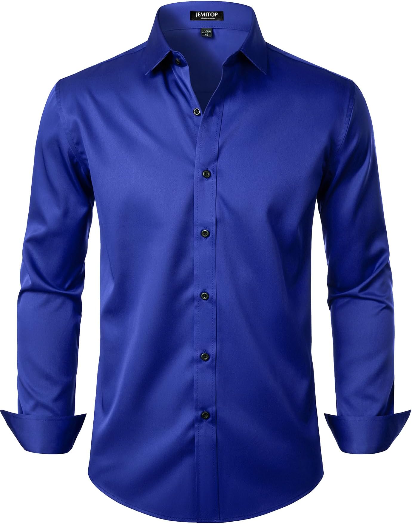 Men's Stretch Wrinkle Free Dress Shirt Formal Prom Wedding Long Sleeve Button Down Shirts