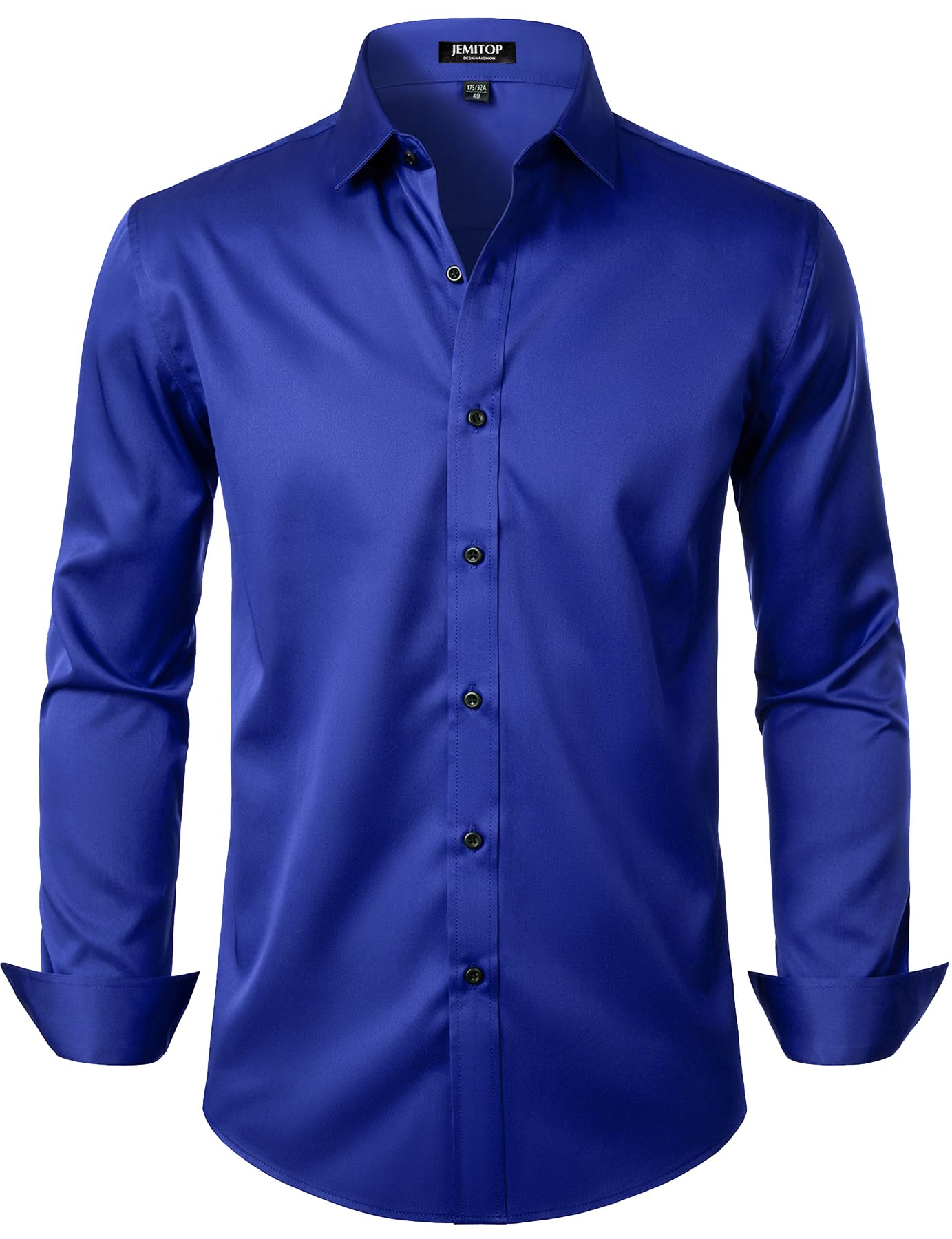Men's Stretch Wrinkle Free Dress Shirt Formal Prom Wedding Long Sleeve Button Down Shirts