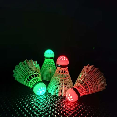 Miniatura 3 de LED Badminton Birdies 4/5/6 PCS,Nylon Glow in The Dark Badminton Shuttlecocks,Goose Feather Colourful Lighting Birdies, Plastic Light Up Birdie