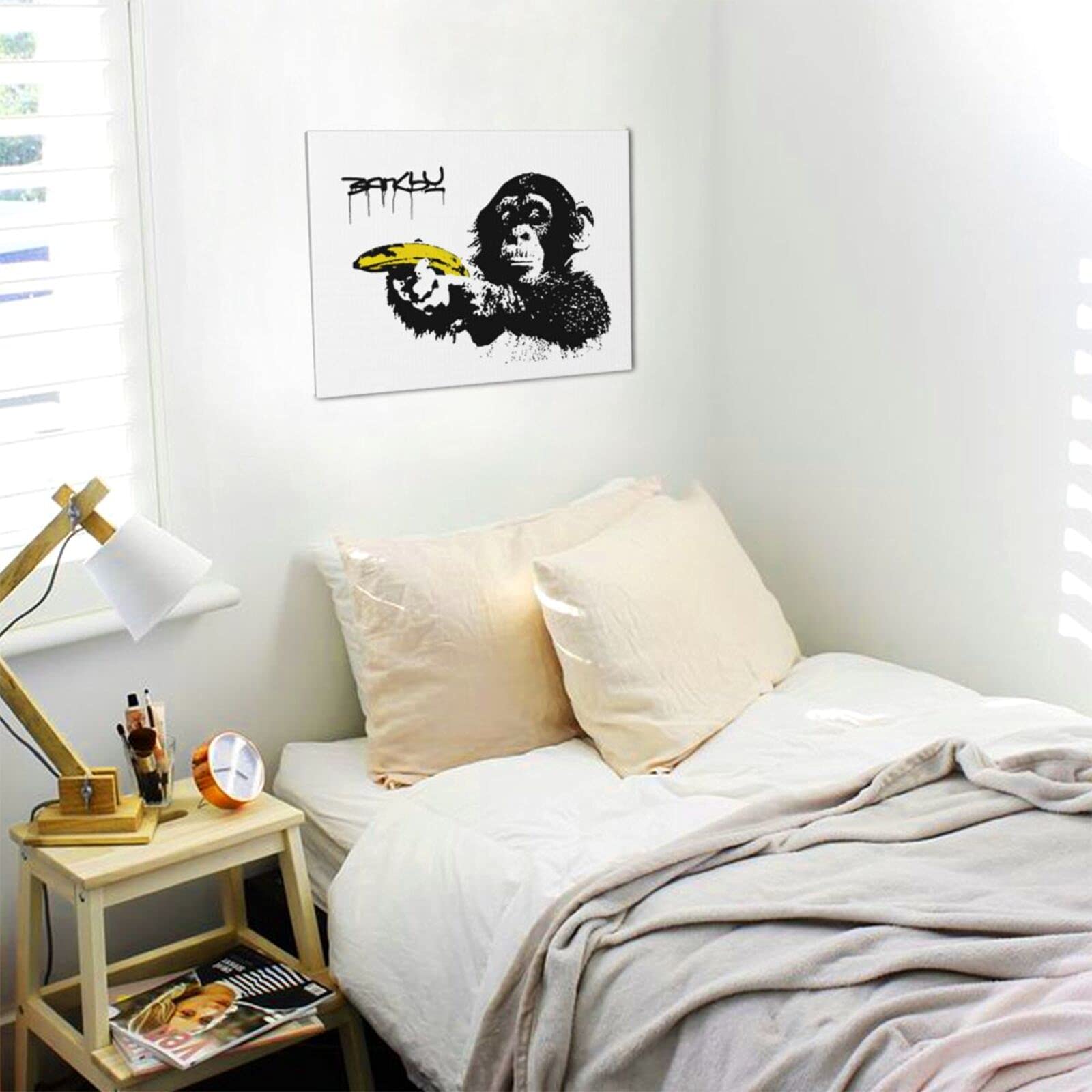 Amazon.co.jp: アートパネル バンクシー Banksy チンパンジー バナナ