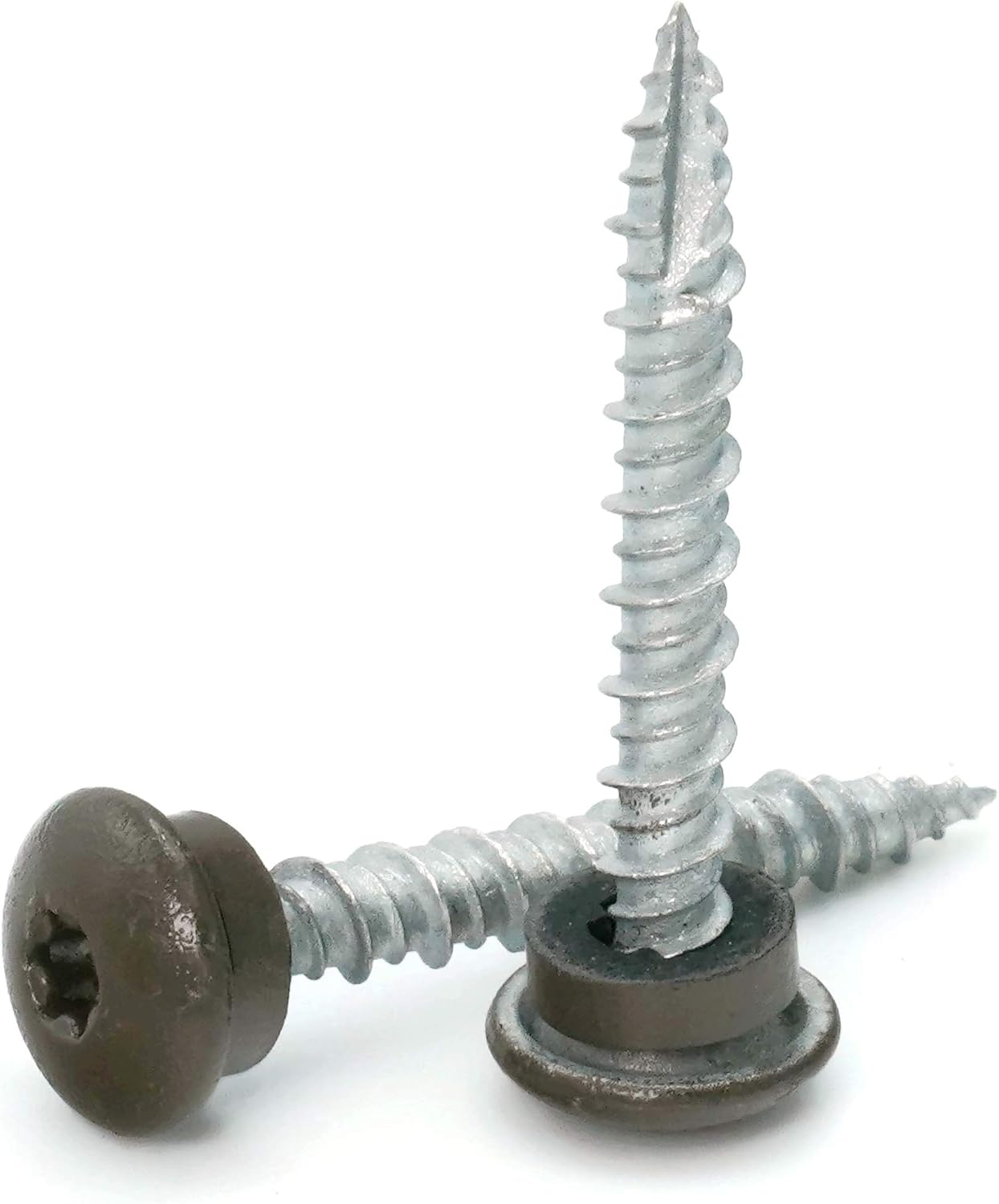 Low Profile Mechanical Galvanized Roofing Screws Bronze Finish - #10 x 1-1/2" Qty 250