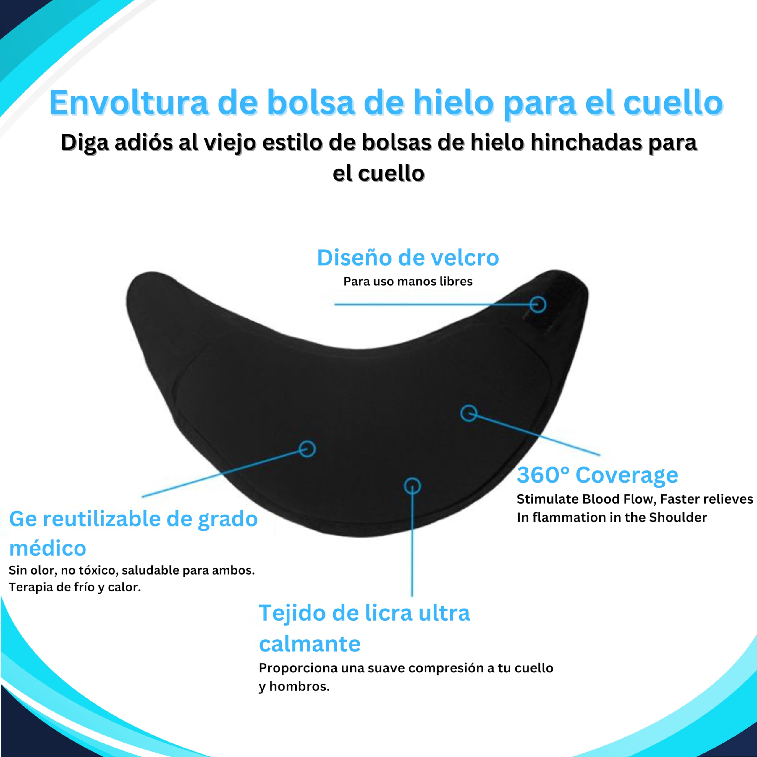 Almohadilla Termica para Dolor Cervical y Cuello - Cojin Cervical Microondas para mejorar Cervicales Dolor Cuello, Almohadilla Cervical apta para Crioterapia, Cojin Termico Frio y Calor