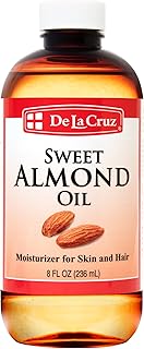 De La Cruz Sweet Almond Oil - Expeller Pressed Almond Oil for Skin and Hair 8 FL. OZ. (236 mL)