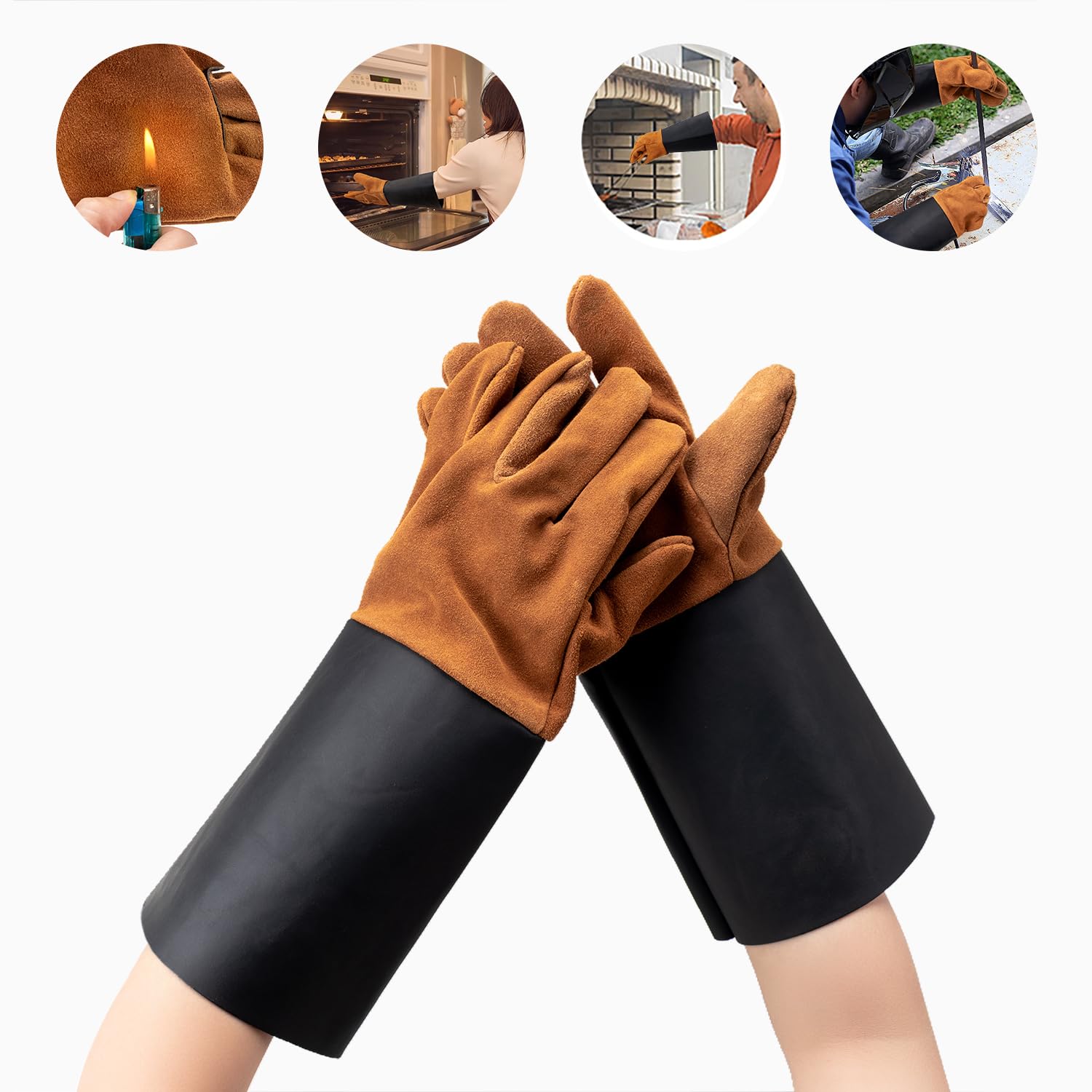 ZHOUHEHOSE Premium Welding Gloves, Cowhide Split Leather, Soft Lining, High-Dexterity