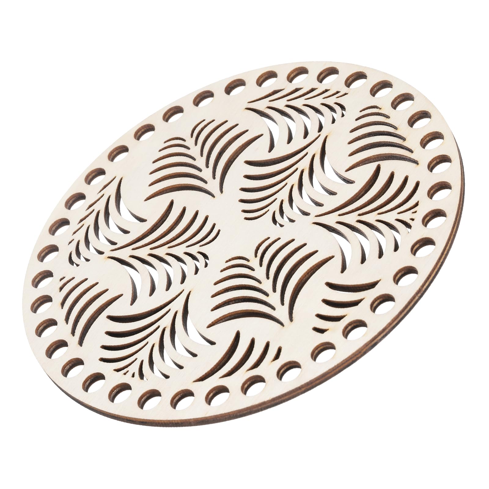 sourcing map Crochet Basket Base 5.5 Inch Circle Wooden Crochet Bags Bottom Unfinished Wood for Craft Basket Crochet, Bag Weaving Knitting Base