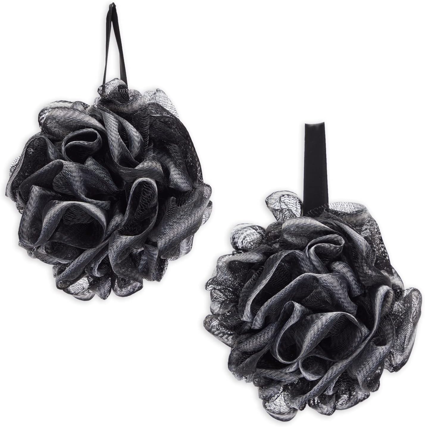 Loofah Set with Long Handle Back Scrubber, 2 Shower Loofahs Bath Sponge and Hook for Men Women : Beauty & Personal Care