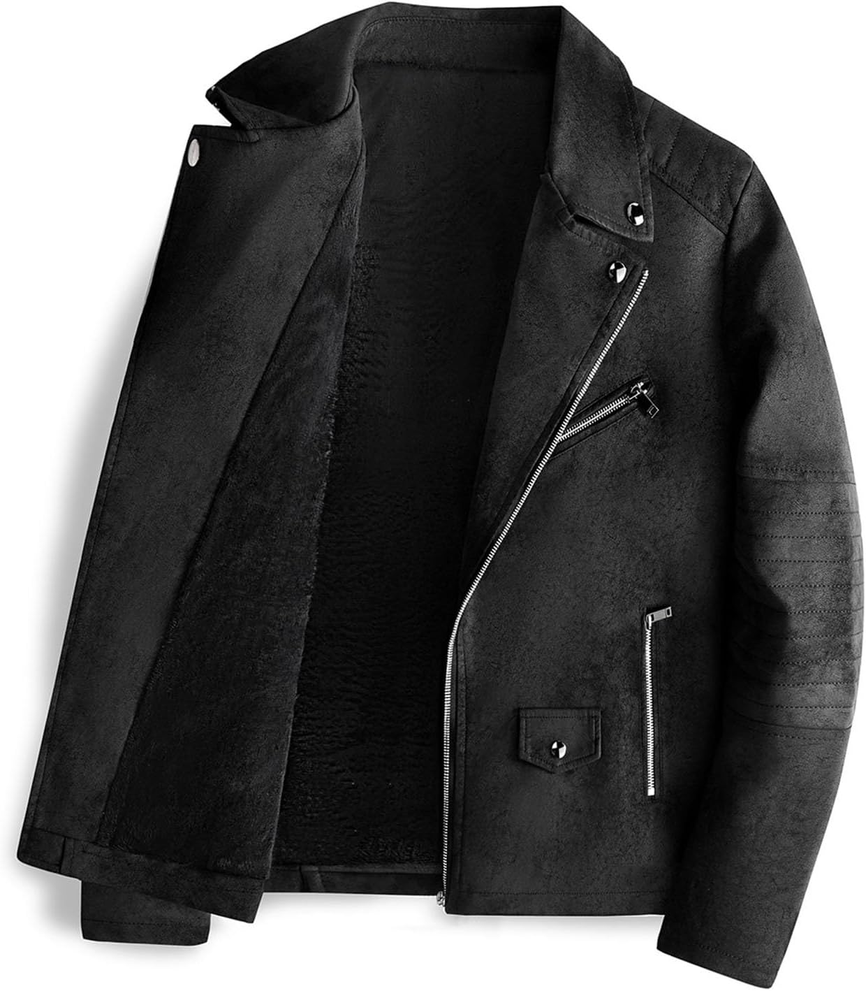 Men Spring and Autumn Warm Shirt With Plush Lining, Pilot Motorcycle Jacket, Outdoor Casual and Stylish Jackets