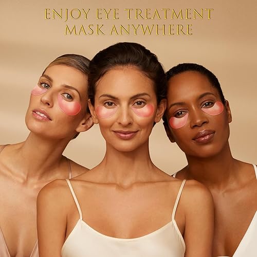 Miniatura 5 de Saimyo Máscara de ojos de oro de 24 quilates, 60 unidades, máscara dorada para debajo de los ojos, retinol y colágeno, tratamientos para ojos