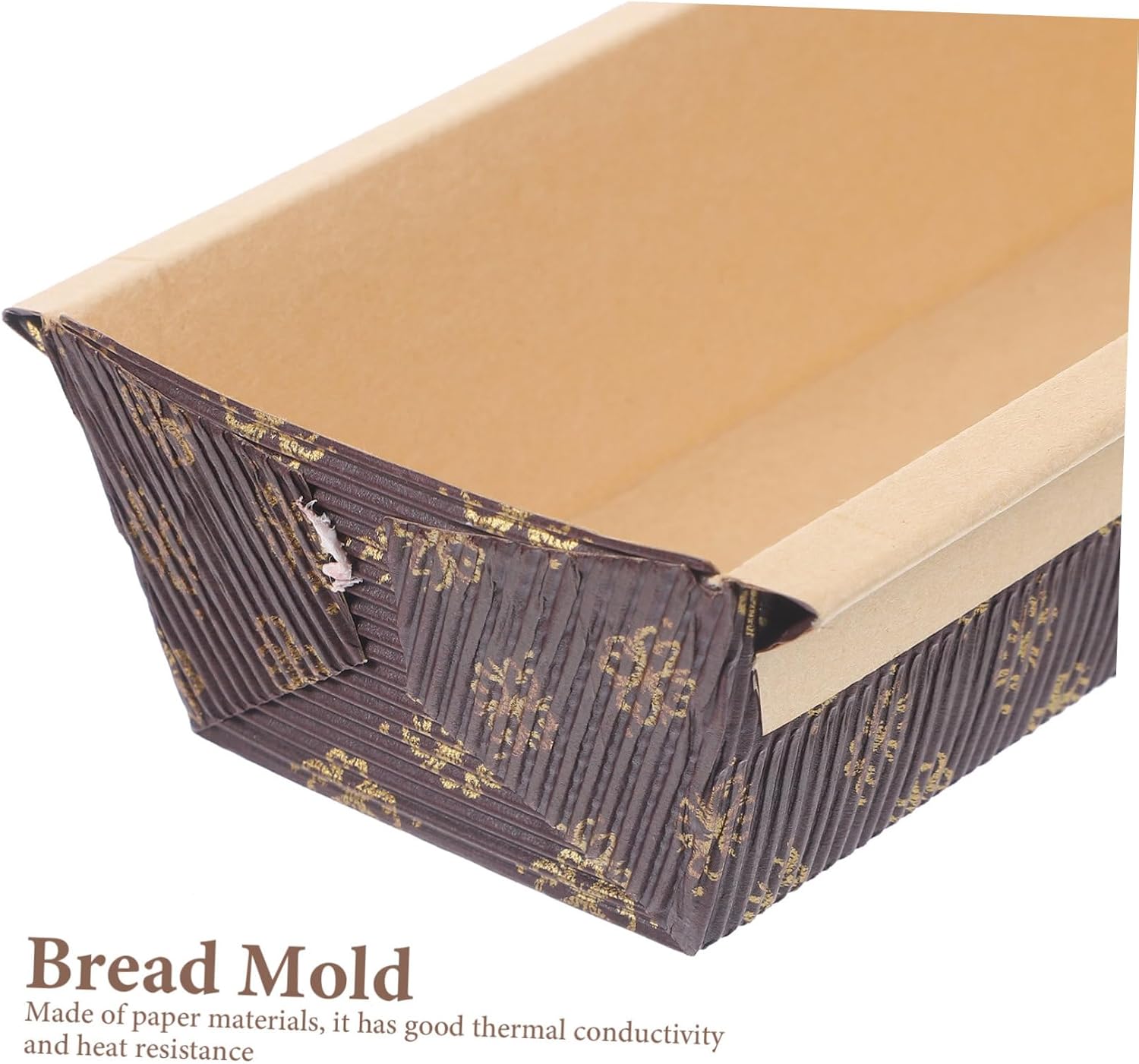 PRETYZOOM 25pcs Large Rectangular Corrugated Paper Baking Loaf Pan Cake Pan Baking Packaging Supplies