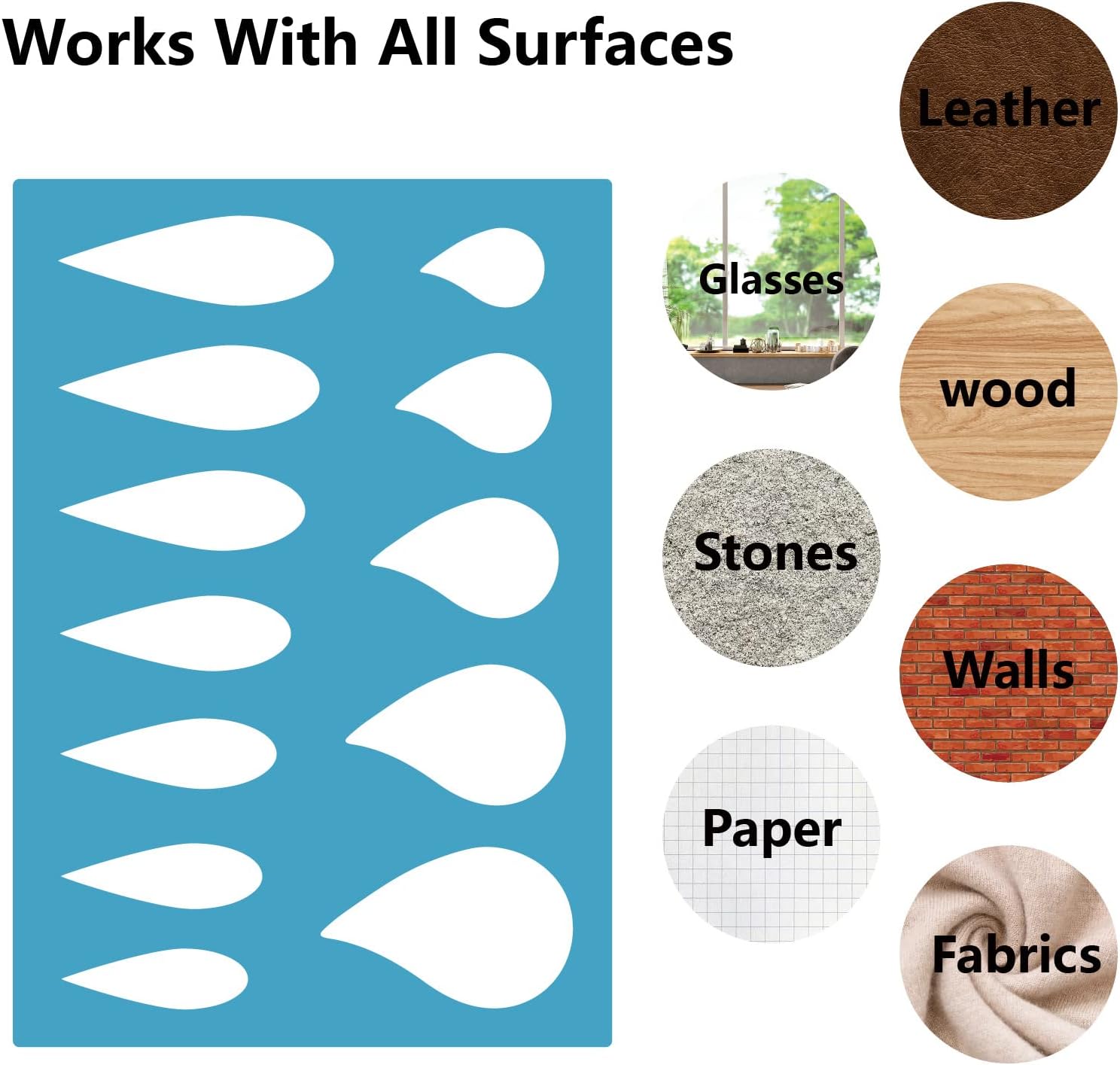 GORGECRAFT 2 Styles Leather Earrings Making Jewelry Shape Template Teardrops Reusable Plastic Cutouts Cutting Stencil Lapidary Templates for Tear Drop Bracelets Making Jewelry DIY Crafts 5”x3.5”