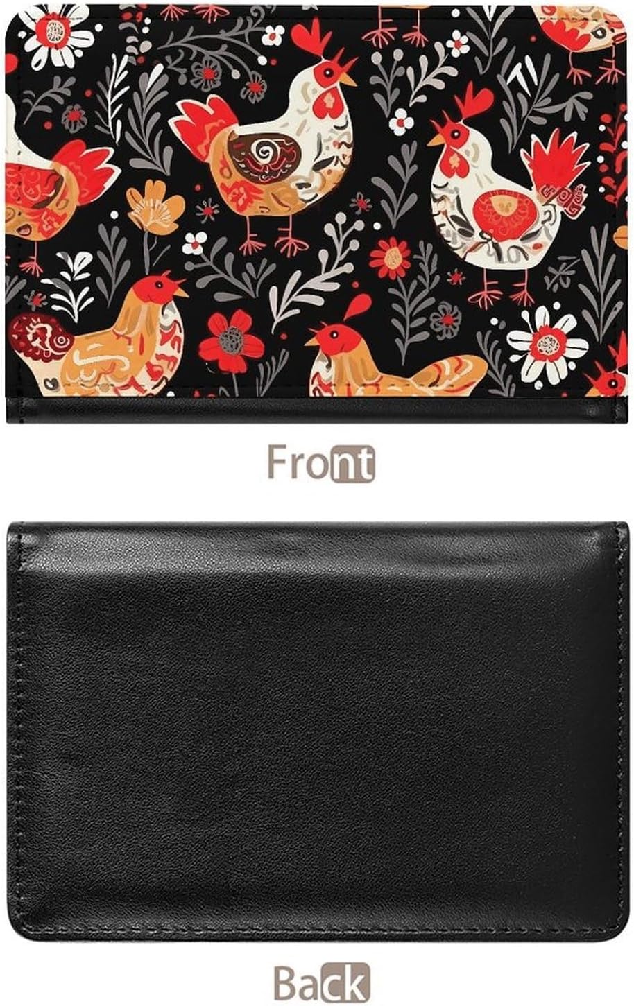 Personalized Cute Rooster Chickens Passport Holder Waterproof Passport Protector for Travel Essentials Classic Passport Wallet with Slots PU Leather Passport Cover Holder