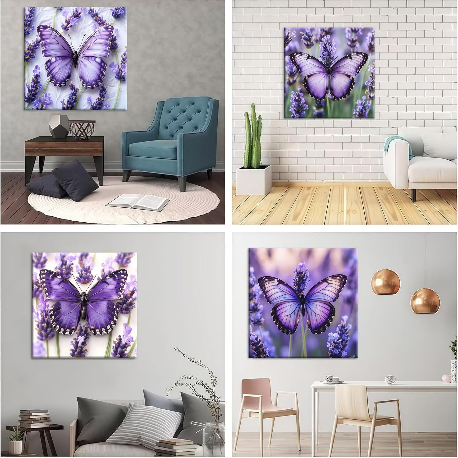 Diamond Painting Kit Mariposa morada, Pintar Diamantes Kit 80x80cm f-958