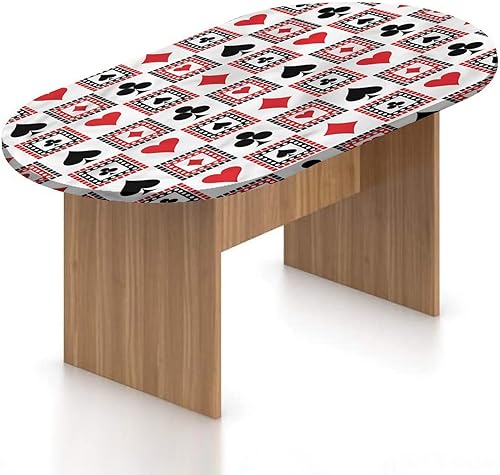 Miniatura 8 de XISUNYA Mantel ovalado ajustado de poliéster elástico en forma de cueva, diseño de formación geológica antigua, mantel ajustable con estampado de