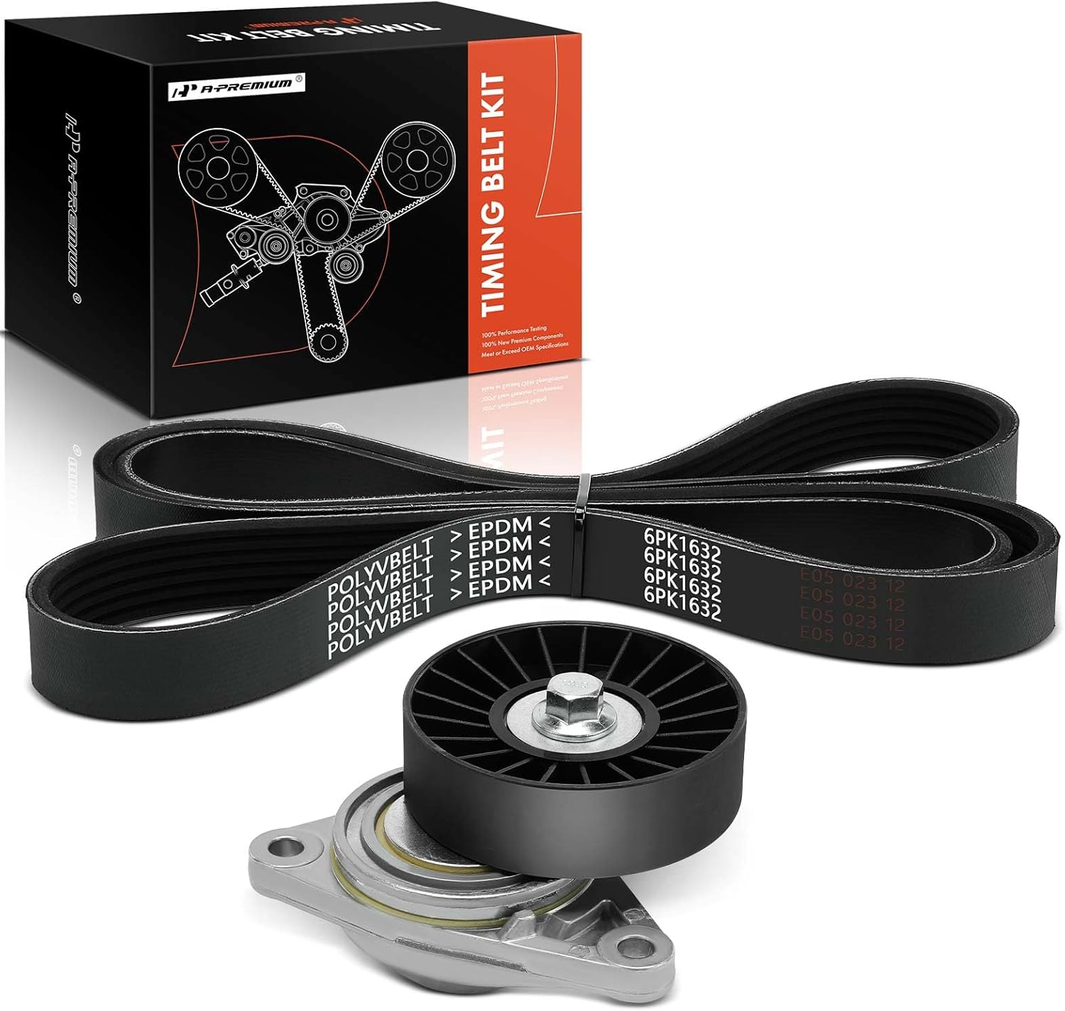 A-Premium Engine Serpentine Belt Drive Kit with Tensioner & Idler Pulley Compatible with Chevrolet Camaro 1995 1996 1997, V8 5.7L Gas