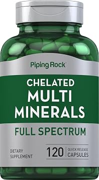 Piping Rock Chelated Multi Mineral Supplement | 120 Capsules | for Women and Men | Iron Free Complex | Non-GMO, Gluten Free