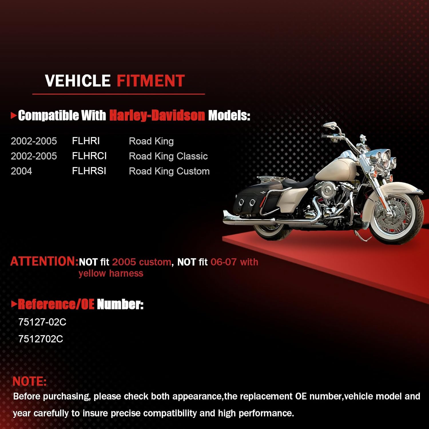 Fuel Pump Assembly Compatible With Harley Davidson Road King 2002-2005 FLHRI,Road King Classic 02-05 FLHRCI,Fits For 04 Road King Custom FLHRSI，Replace OE#75127-02C 7512702C