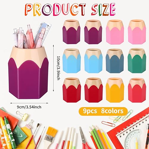 Miniatura 2 de 12 soportes para bolígrafos con forma de lápiz, organizador de almacenamiento de lápices, lindo soporte de plástico para escritorio, vaso de