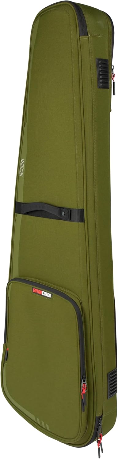 Gator Cases ICON Series Premium Weather Resistant Gig Bag for Bass Guitars with TSA Luggage Lock-Friendly Zipper Pulls; Green (G-ICONBASS-GRN)