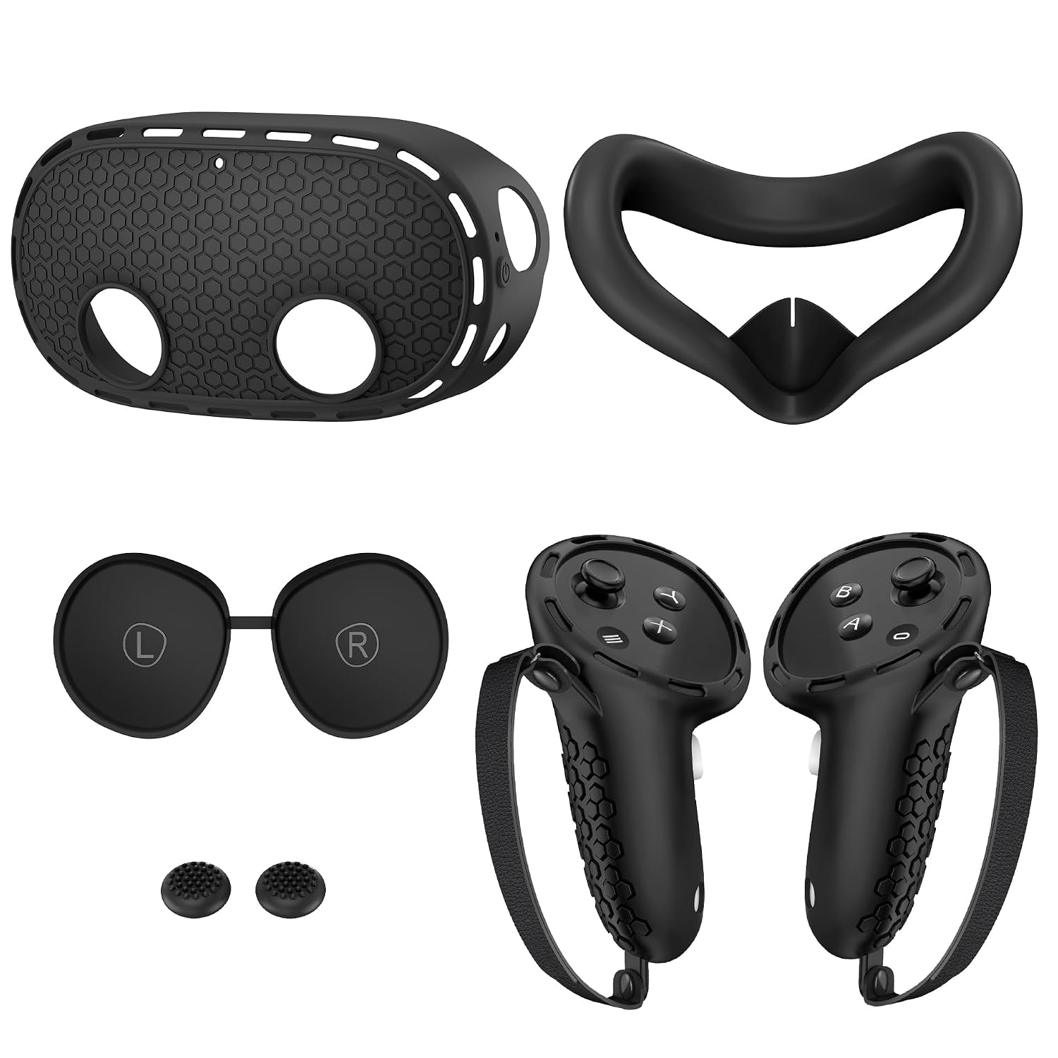 New World 5-in-1 Silicone Accessories for Meta Quest 3S,Protective Case Set for Quest 3S,VR Skin Cover Case Silicone Face Pad Lens Cover Controller Grip with Adjustable Fastening Strap Toy Review India (Iknoor World )