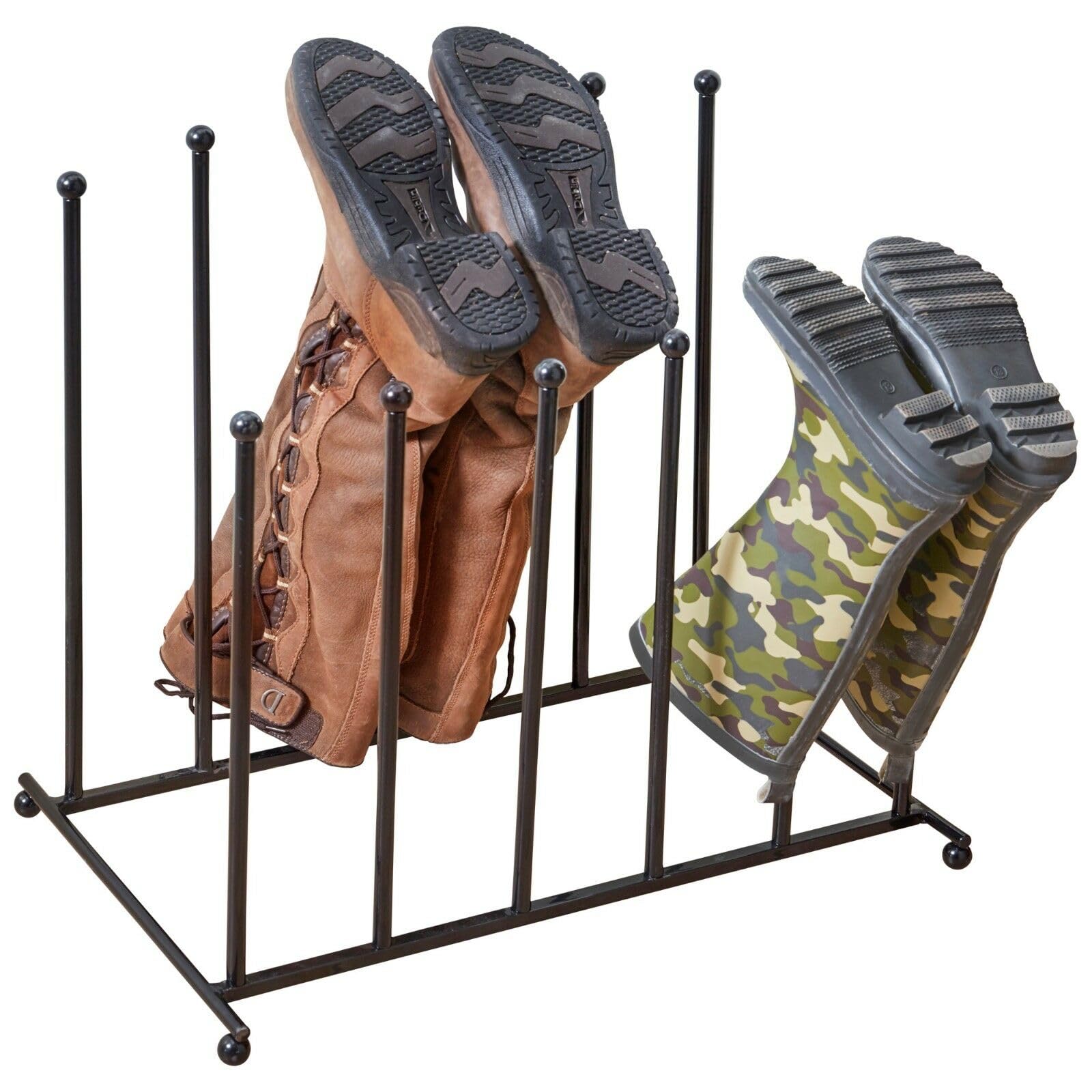 Garden Life Welly Boot Rack Storage Stand Two Tier Free Standing Indoor Outdoor Walking Hiking Riding Footwear 6 Pairs (6 Pair Boot Rack)