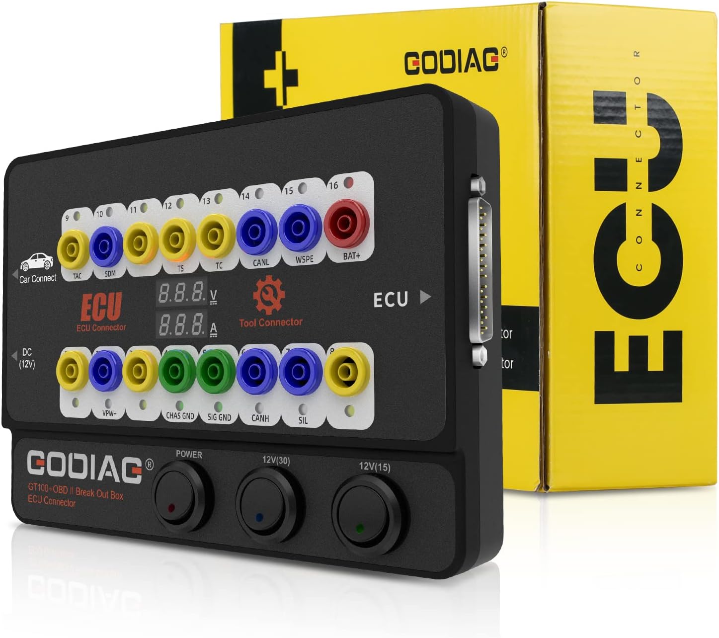 Godiag GT100+ OBDII Breakout Box, OBD CAN Breakout Box, OBDII Protocol Detector ECU Bench Tool
