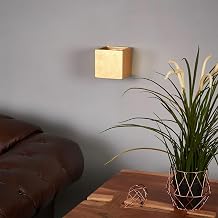 4.5" Gold Wall Sconce, Gold Foil Up Down Wall Light Fixture, Hardwired Indoor Wall Lamp Wall Lighting for Bedroom Living Room Hallway, Wall Decor Light Cube, G9 Bulb Not Included