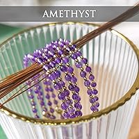 Vista 6 de Morchic - Pulsera ajustable de pulgadas para mujer, con mini cuentas de gemas naturales, serie de dijes de gemas de energía, regalo de cumpleaños