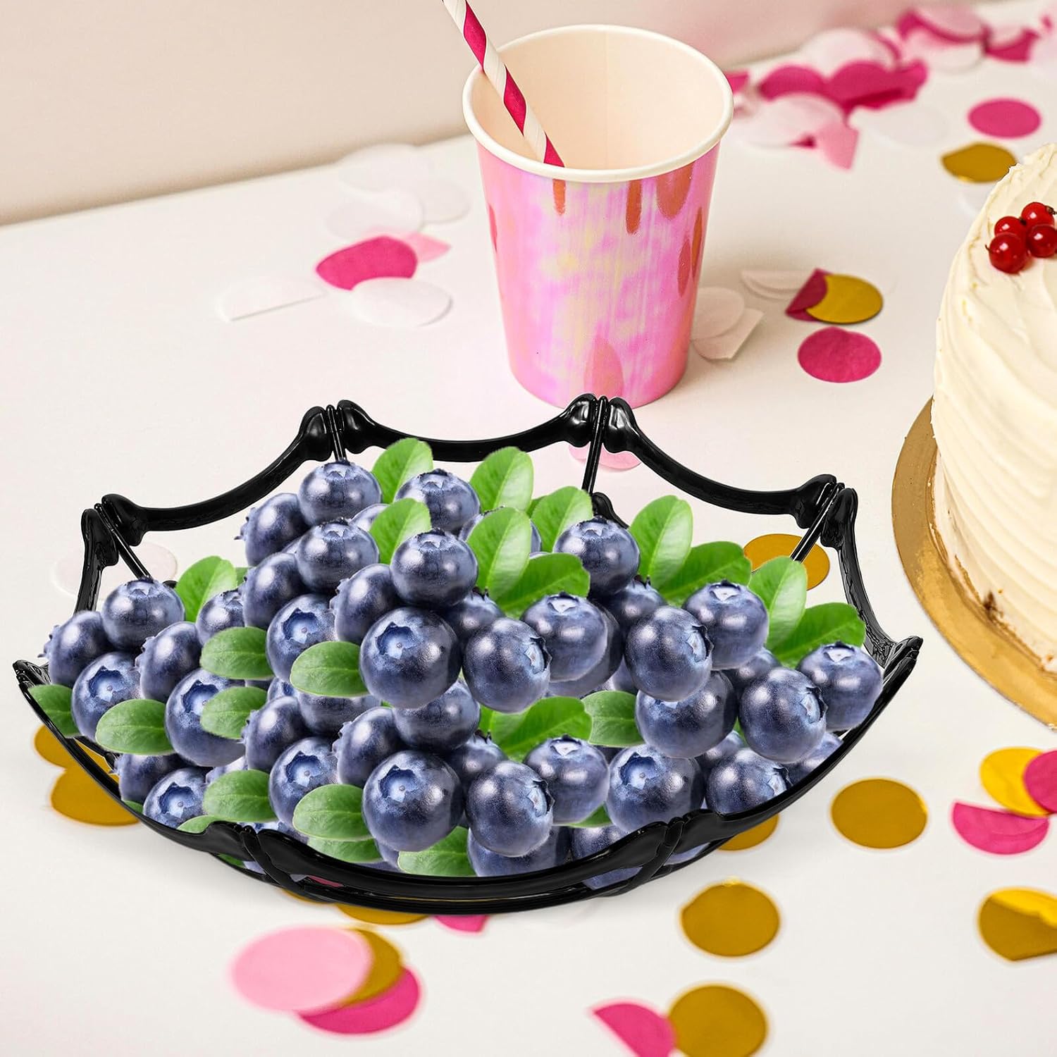 Plastic Spider Web Candy Basket for Halloween Snack Serving Bowl for Fruit and Fried Food Smooth Surface Safe Use