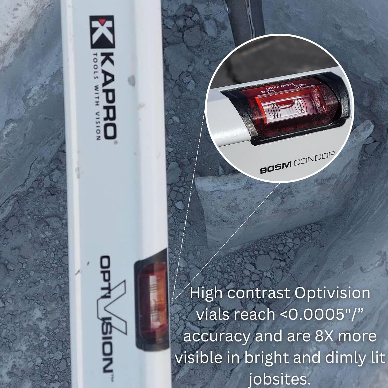 Kapro 905 Optivision 24 inch + 48 inch Level + 935 Torpedo Set