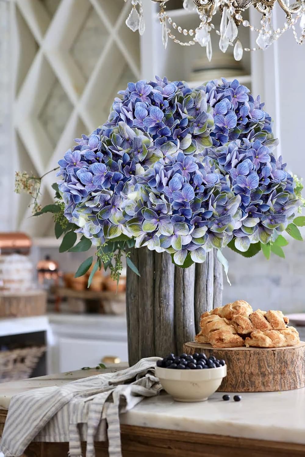 DILATATA Faux Hydrangea Large Artificial Purple Hydrangea Flowers 26" Real Touch Hydrangea Flowers Lifelike Silk Hydrangea Stems for Wedding Party Garden Home Decoration - Image 4