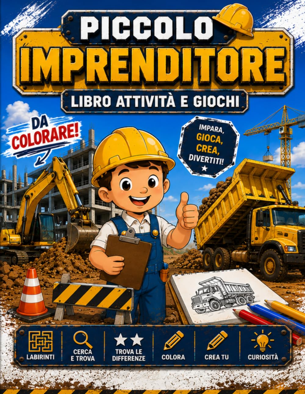 PICCOLO IMPRENDITORE - Libro attività e giochi: PER PICCOLI COSTRUTTORI CON GRANDI IDEE! + 4 anni