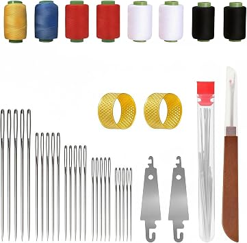 CHEMAILON 39PCS Big Eye Steel Sewing Needles Kit, Portable Sewing Needles Large Eye Hand Sewing, DIY Hand Made Craft Set for Handcraft Lovers39PCS/1Set