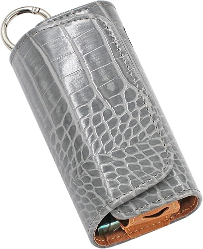 EPMANN 7 Color Flip Bag Double Schoolbag Leather Case with Loop Fit for Iqos 30 Duo Case Pouch Holder DVD Storage case Color Gray