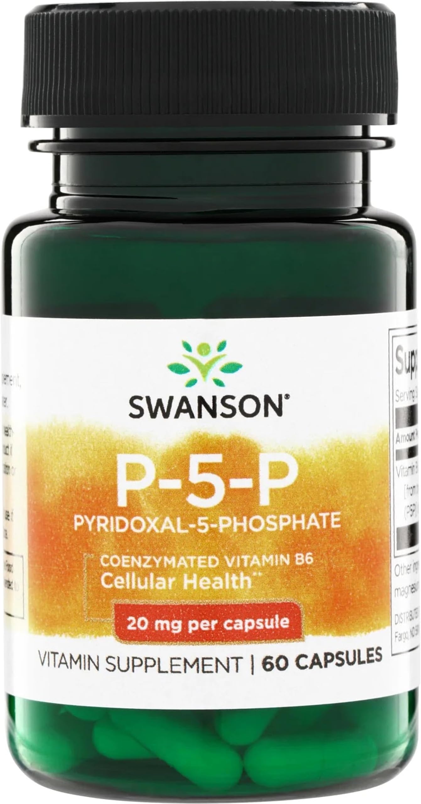 Swanson P-5-P Coenzymated Vitaminb-6, 20 mg, 60 Capsules, 1 Pack