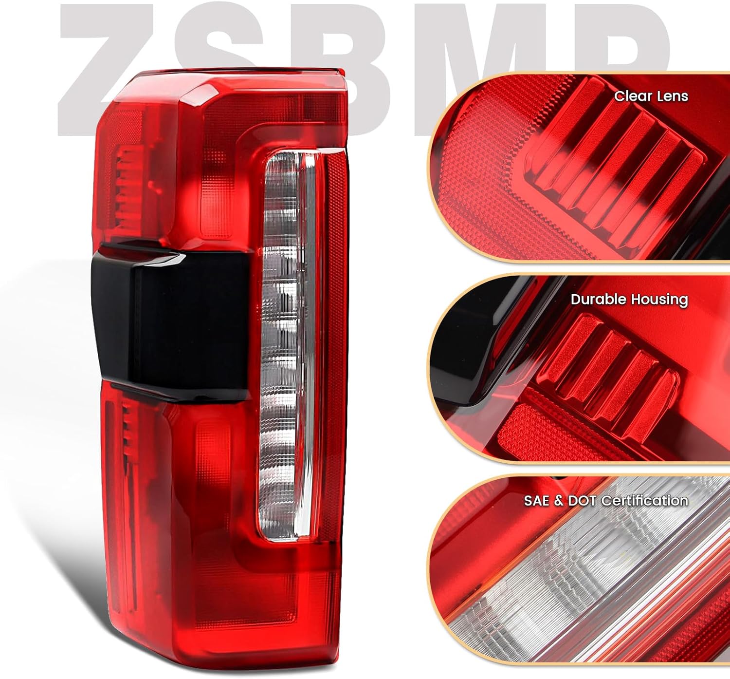 Tail lights Compatible with 2023 2024 2025 Ford F250 F350 Super Duty w/Blind Spot Halogen Rear Light Taillight Rear Brake Lamp Signal Assembly OE:PC3Z13405B FO2800294(W/Blind Spot, Left Driver Side)