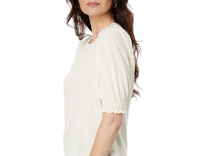 Smocked Cuff Short Sleeve Crew - Image 1