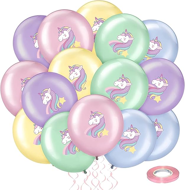 FRIUSATE 30 Pcs Unicorn Balloons 5 Colors Unicorn Latex Balloons Unicorn Birthday Party Balloon Unicorn Helium Balloons For Girls Birthday Christmas Baby Shower Party Supplies