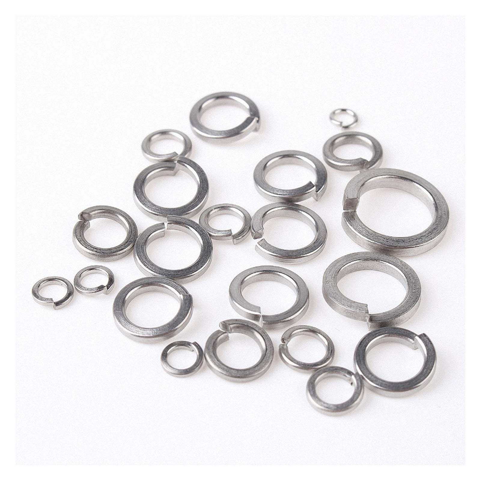 10pcs Washers, Stainless Steel, Spring Washers, Split Lock Spring Washers M1.6 M2 M2.5 M3 M4 M4 M5 M6 M8 M10 M12 M14 M16 M18 M20 M22 M24 M27 M30(M6)
