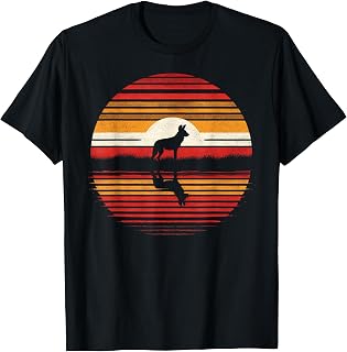 African Wild Dog Sunset Retro Style Safari Vintage 70s T-Shirt